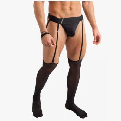 Tanga Para Hombre Suspensorio Con Medias Y Liguero